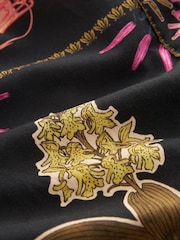 Black Floral Print Long Sleeve Collared Summer Shirt - Image 7 of 7