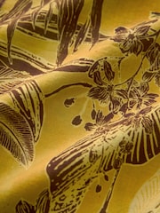 Ochre Yellow Leaf Print Strappy Maxi Summer Dress - Image 7 of 7