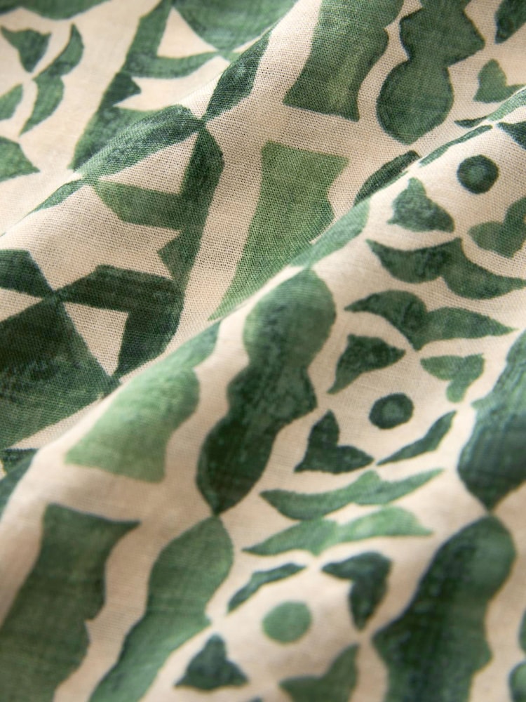 Green Tile Print Notch Neck Cami Top - Image 6 of 6