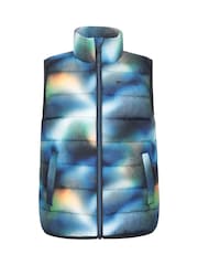 Mountain Warehouse Blue Rocko Kids Water Resistant Printed Padded Gilet - Image 1 of 4