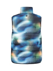 Mountain Warehouse Blue Rocko Kids Water Resistant Printed Padded Gilet - Image 3 of 4