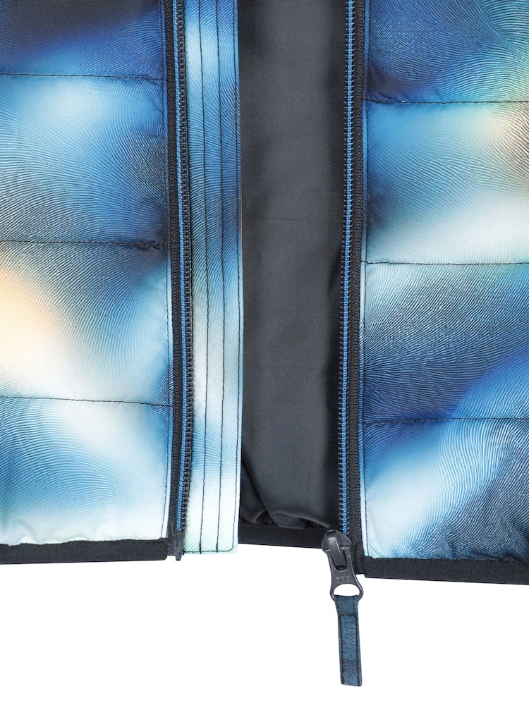 Mountain Warehouse Blue Rocko Kids Water Resistant Printed Padded Gilet - Image 4 of 4