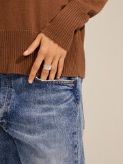 PILGRIM Silver Tone Aspen Recycled Crystal Adjustable Ring - Image 3 of 3
