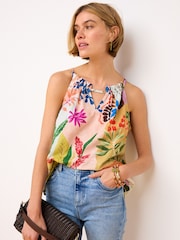 Multi Tropical Print Notch Neck Cami Top - Image 1 of 6