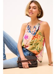 Multi Tropical Print Notch Neck Cami Top - Image 2 of 6