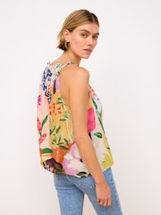 Multi Tropical Print Notch Neck Cami Top - Image 3 of 6