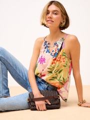 Multi Tropical Print Notch Neck Cami Top - Image 4 of 6