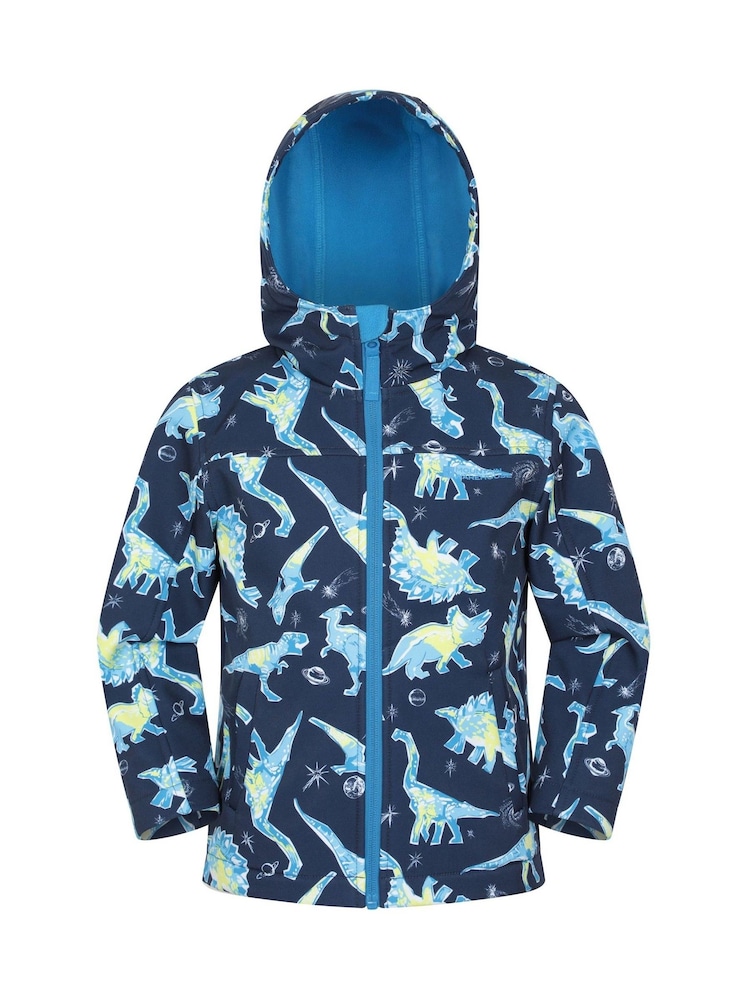 Mountain Warehouse 엑소더스 키즈 프린트 방수 소프트쉘 재킷 - 4의 이미지 1