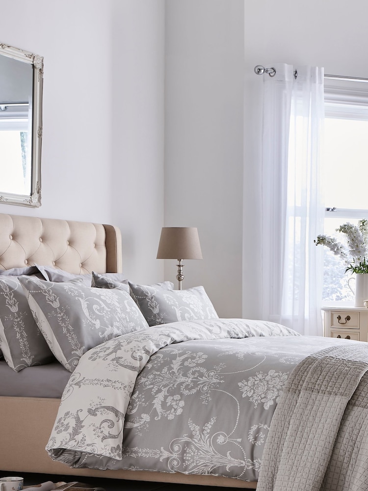 Laura Ashley Set of 2 Steel 200 Thread Count Josette 100% Cotton Pillowcases - Image 3 of 3 Laura Ashley Set of 2 Steel 200 Thread Count Josette 100% Cotton Pillowcases - Image 3 of 3