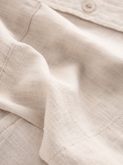 Stone Linen Blend Short Sleeve Safari Shirt - Image 6 of 6