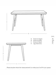 Swoon Mid Brown Metz Mango Wood Six-Seater Dining 6 Seater Table - Image 4 of 4