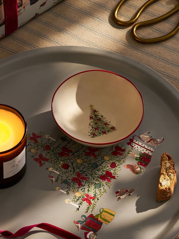 Sophie Allport Natural Cosy Christmas Stoneware Nibbles Bowl - Image 1 of 3 Sophie Allport Natural Cosy Christmas Stoneware Nibbles Bowl - Image 1 of 3