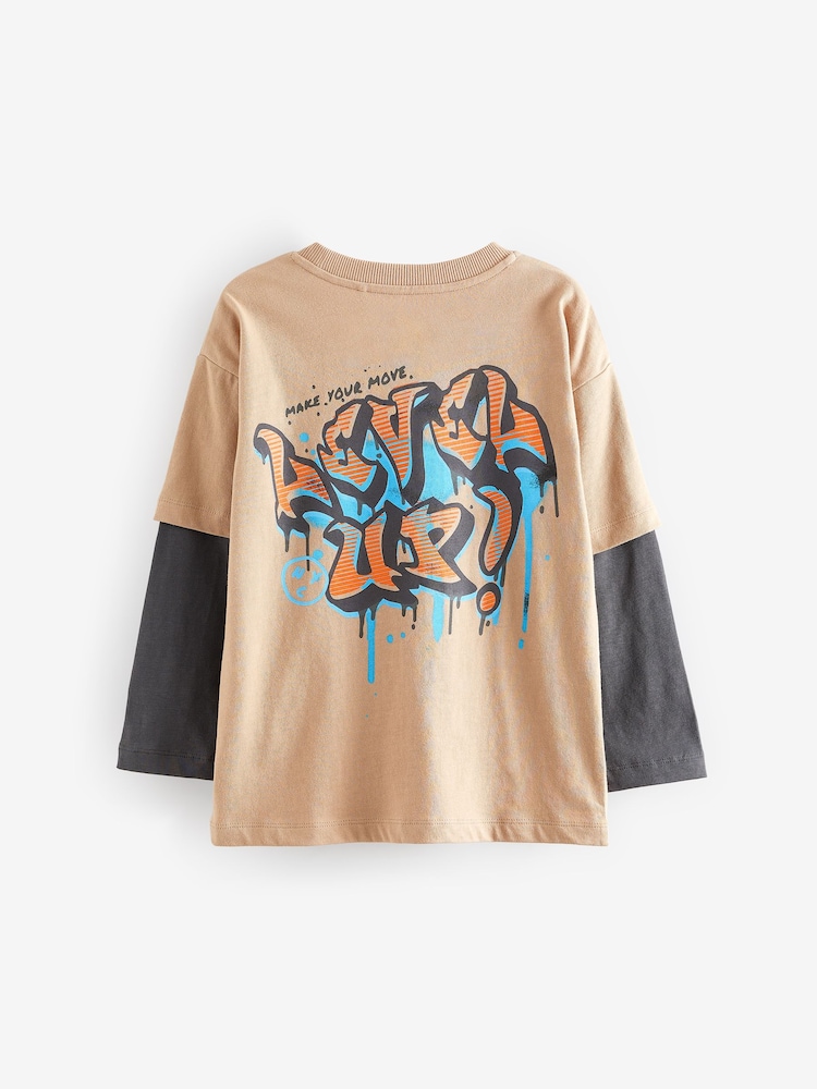 Natural Skate Long Sleeve T-Shirt (3-16yrs) - Image 2 of 3