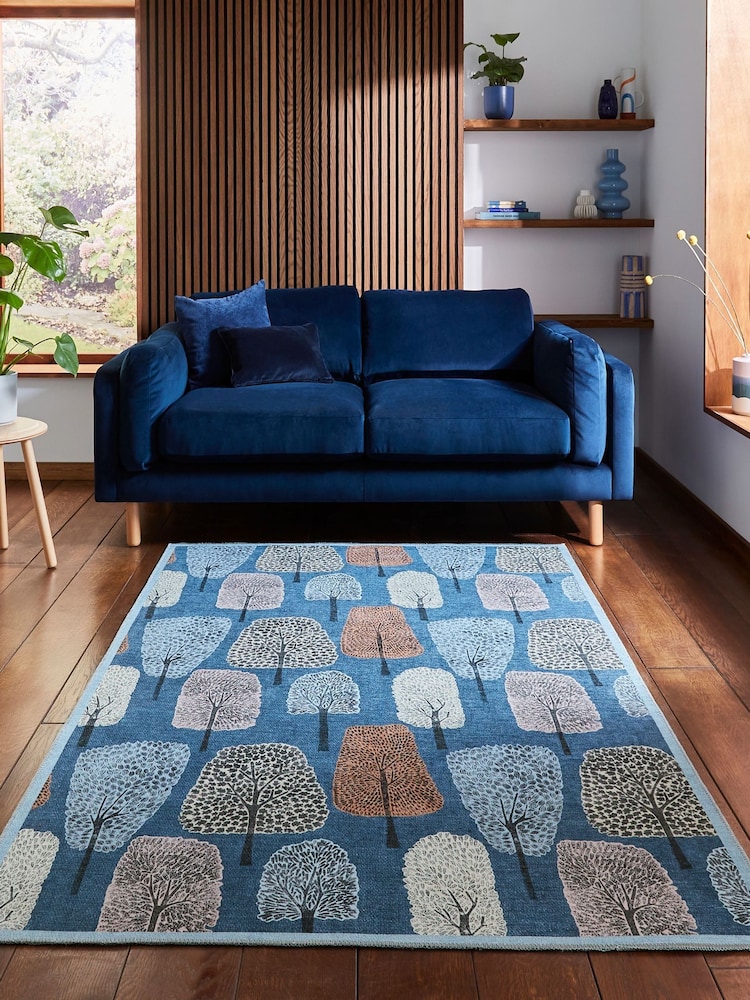 Scion Midnight Dark Blue Cedar Juniper Washable Rug - Image 1 of 6 Scion Midnight Dark Blue Cedar Juniper Washable Rug - Image 1 of 6