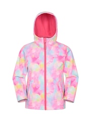 Mountain Warehouse Pink Exodus Kids Printed Water Resistant Softshell Jacket - Image 1 of 4