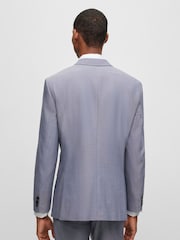 BOSS Blue Micro Patterned Stretch Regular Fit Jacket - Image 3 of 5
