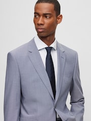 BOSS Blue Micro Patterned Stretch Regular Fit Jacket - Image 4 of 5