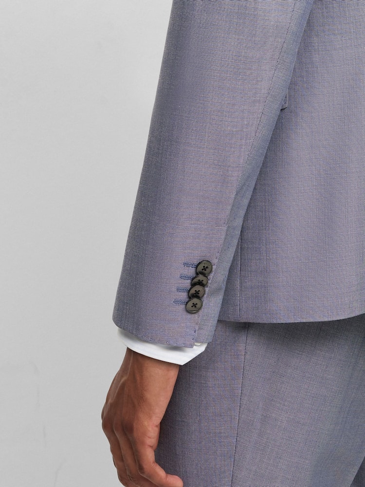 BOSS Blue Micro Patterned Stretch Regular Fit Jacket - Image 5 of 5