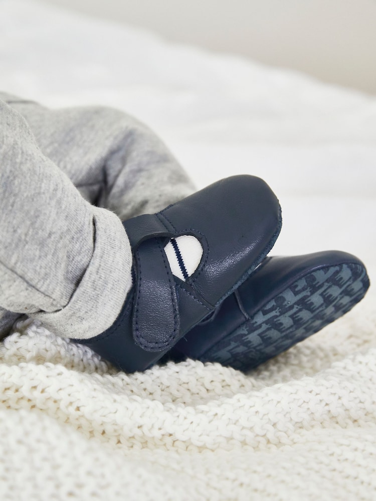 Navy Baby Leather T-Bar Shoes (0-24mths) - Image 1 of 7