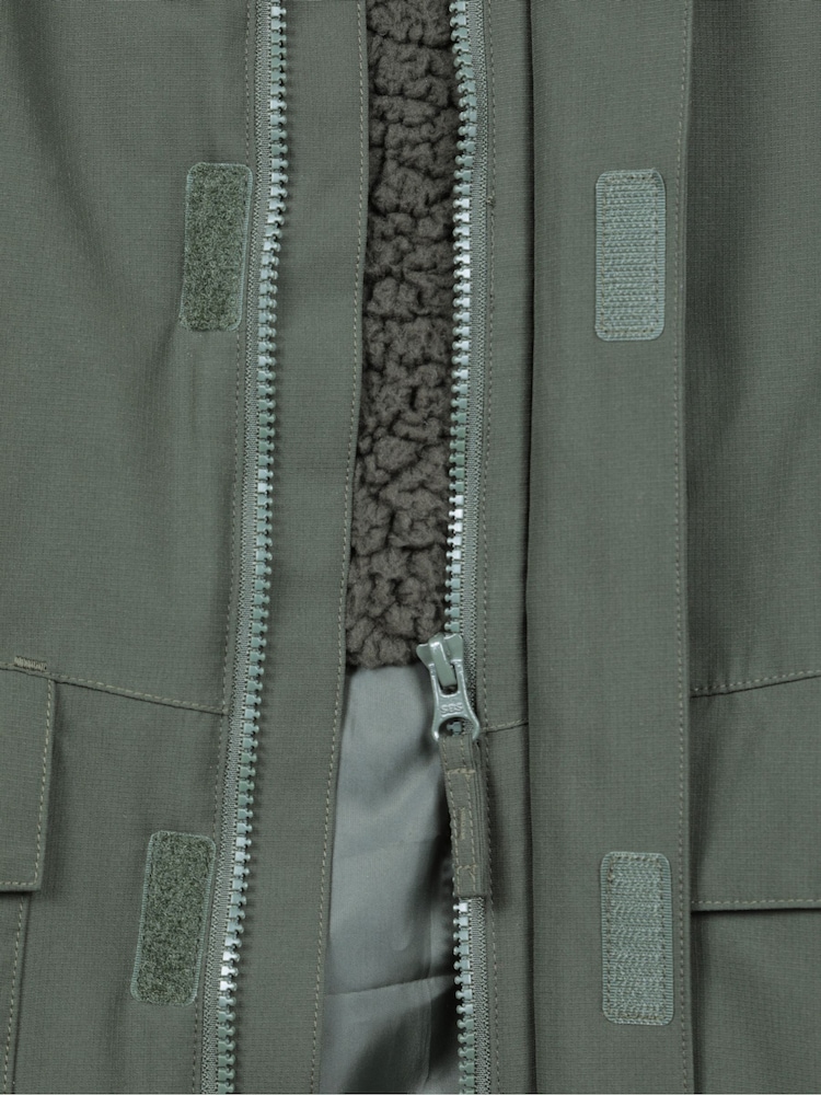 Mountain Warehouse Green Noah Kids Borg Lined Waterproof Jacket - Image 4 of 4