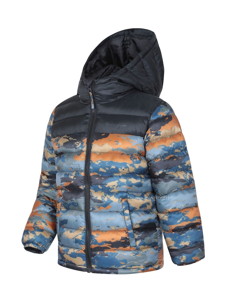 Mountain Warehouse Grey Seasons Kids Water Resistant Printed Padded Jacket - Image 2 of 4 Mountain Warehouse Grey Seasons Kids Water Resistant Printed Padded Jacket - Image 2 of 4