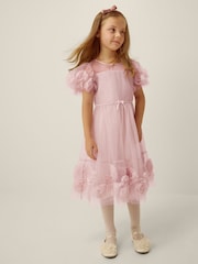 Monsoon Pink Remi Rose Appliqué Glitter Party Dress - Image 1 of 4