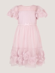 Monsoon Pink Remi Rose Appliqué Glitter Party Dress - Image 2 of 4