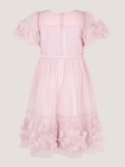 Monsoon Pink Remi Rose Appliqué Glitter Party Dress - Image 3 of 4