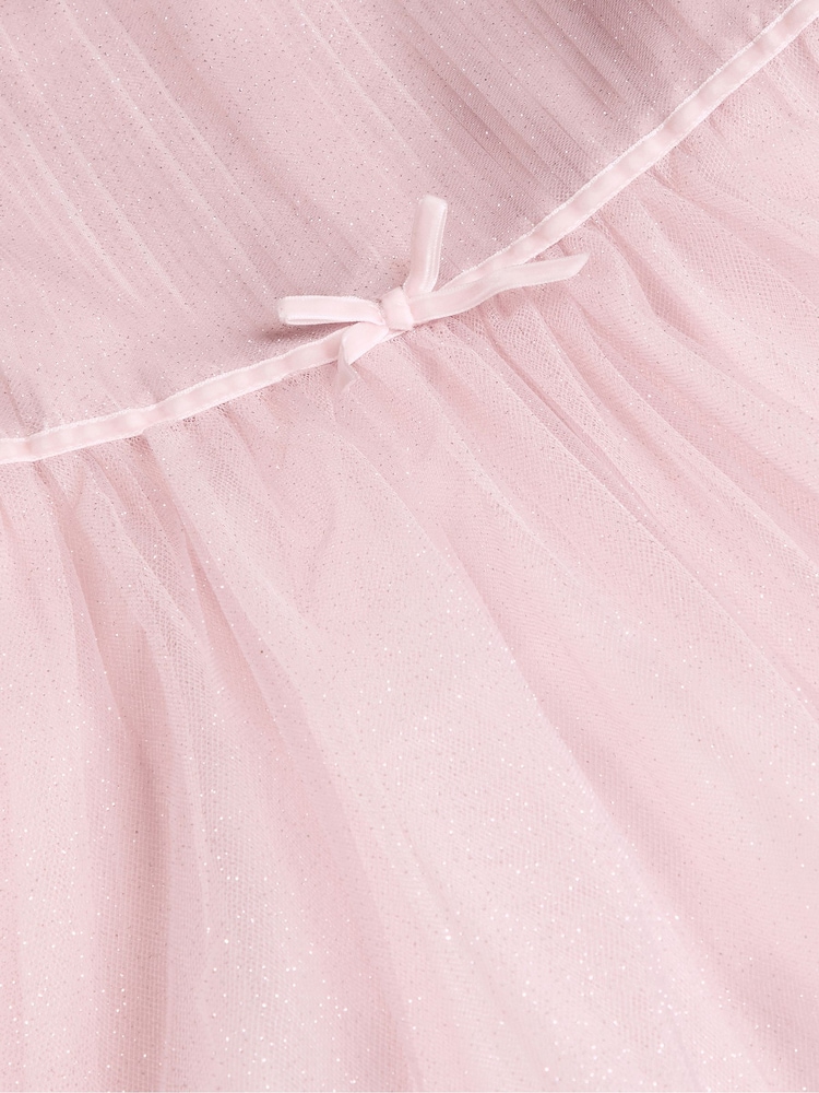 Monsoon Pink Remi Rose Appliqué Glitter Party Dress - Image 4 of 4 Monsoon Pink Remi Rose Appliqué Glitter Party Dress - Image 4 of 4