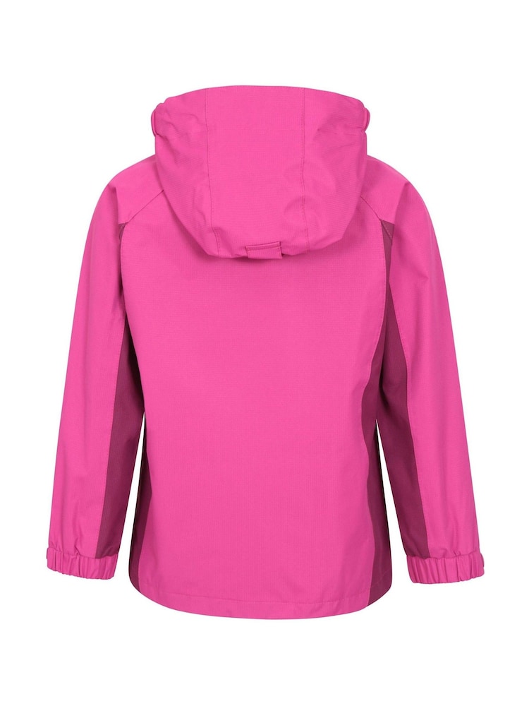 Mountain Warehouse Pink Shelly Kids Waterproof Jacket - Image 2 of 5 Mountain Warehouse Pink Shelly Kids Waterproof Jacket - Image 2 of 5