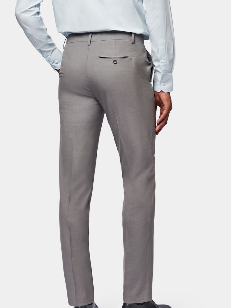 Cinza - Calça Peckham Rye Regular Fit Classic Frente Lisa Mistura de Algodão/Linho - Imagem 2 de 6