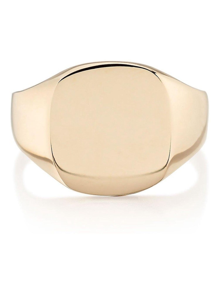 Beaverbrooks 9ct Gold Cushion Signet Ring - Image 2 of 5