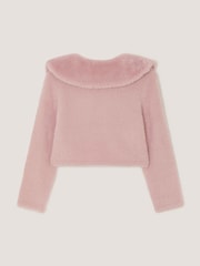 Monsoon Pink Detachable Collar Fuzzy Cardigan - Image 2 of 3