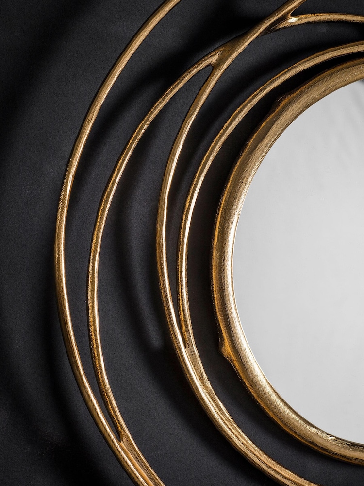Gallery Home Gold Allende Satin Gold Mirror - Image 3 of 3 Gallery Home Gold Allende Satin Gold Mirror - Image 3 of 3