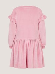 Monsoon Pink Unicorn Embellished Velour Dress - Image 3 of 4