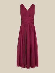 Monsoon Red Cowl Neck Satin Prom Dress - Image 2 of 3
