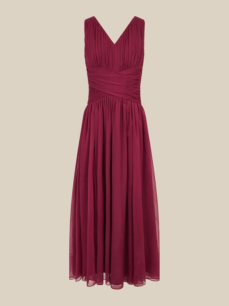 Monsoon Red Cowl Neck Satin Prom Dress - Image 2 of 3 Monsoon Red Cowl Neck Satin Prom Dress - Image 2 of 3