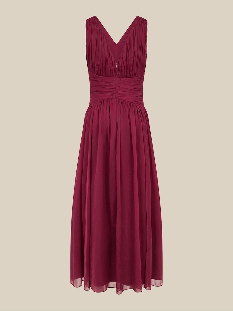 Monsoon Red Cowl Neck Satin Prom Dress - Image 3 of 3 Monsoon Red Cowl Neck Satin Prom Dress - Image 3 of 3