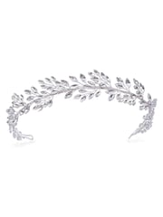 Ivory & Co Silver Utopia Leafy Crystal Headband - Image 1 of 5