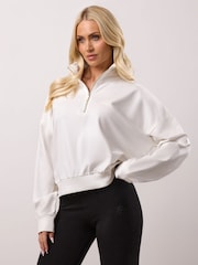 أبيض - Gym King Victory Zip Funnel Fleece - صورة 3 من 4