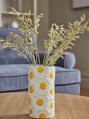 White Daisy Ceramic Cylinder Flower Vase - Image 2 of 6