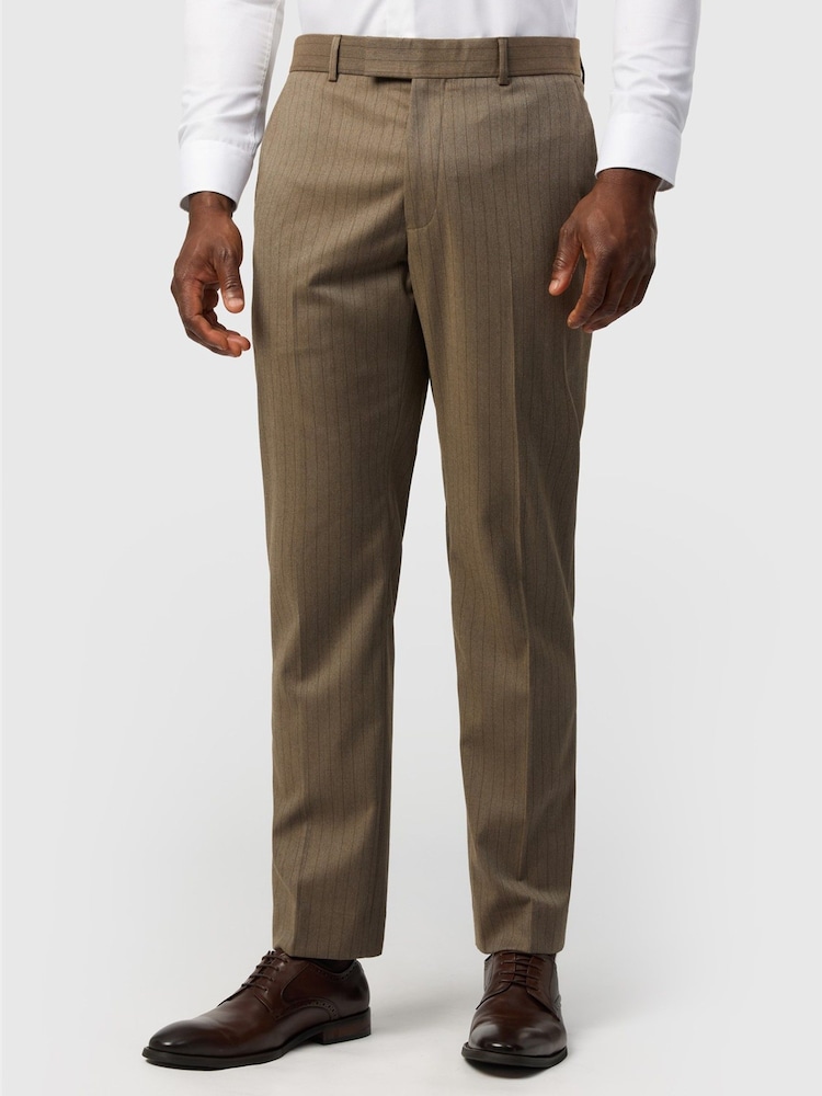 Antique Rogue Slim Fit Evren Pinstripe Flannel Trousers - Bild 1 av 2