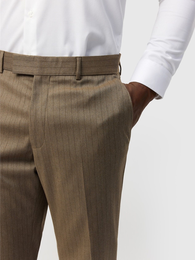 Antique Rogue Slim Fit Evren Pinstripe Flannel Trousers - Bild 2 av 2