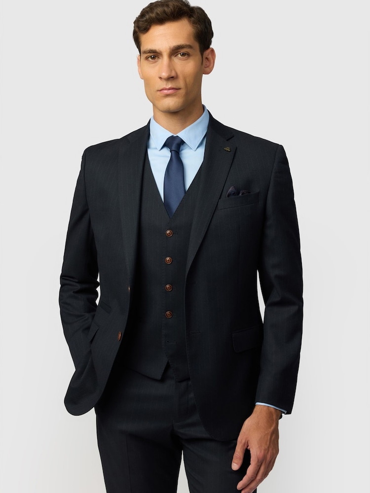 Antique Rogue Black Slim Fit Arlen Pinstripe Flannel Jacket - Image 1 of 5 Antique Rogue Black Slim Fit Arlen Pinstripe Flannel Jacket - Image 1 of 5