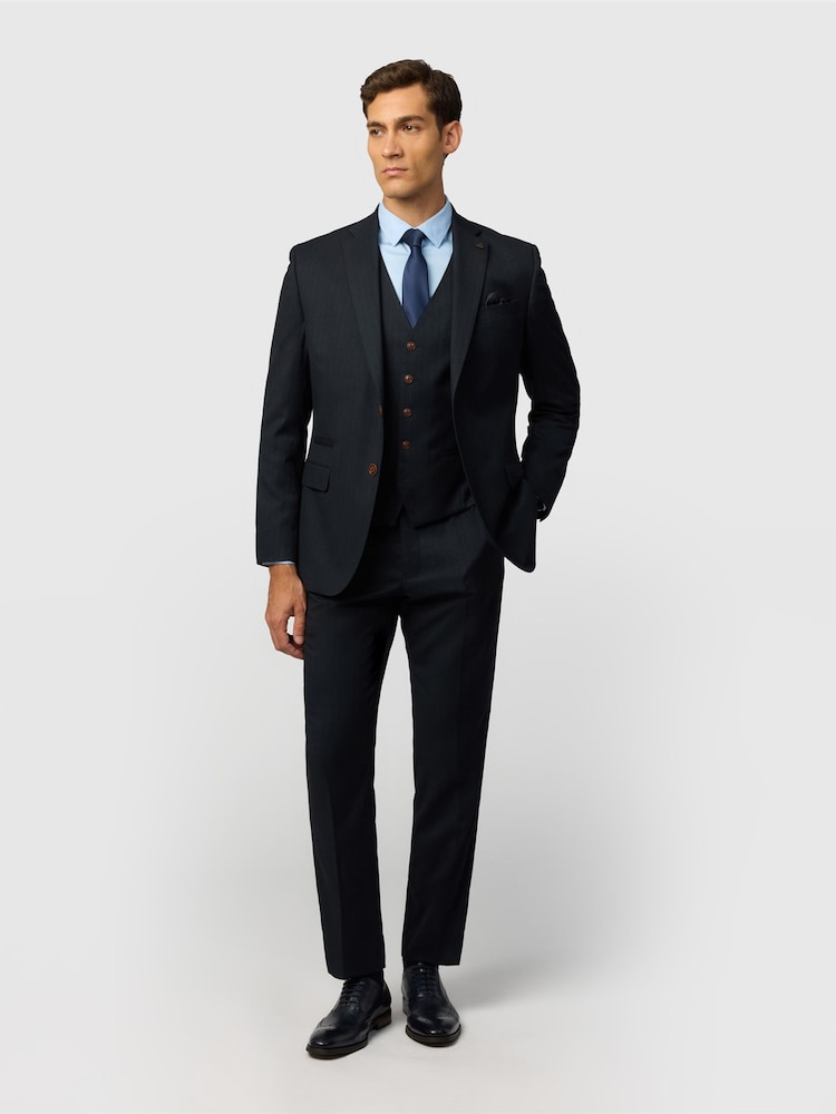 Antique Rogue Black Slim Fit Arlen Pinstripe Flannel Jacket - Image 2 of 5 Antique Rogue Black Slim Fit Arlen Pinstripe Flannel Jacket - Image 2 of 5