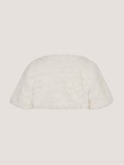 Monsoon Cream Baby Rose Faux Fur Cardigan - Image 3 of 4