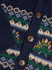 Monsoon Blue Dinosaur Fair Isle Cardigan - Image 3 of 3
