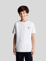 Lyle & Scott White Boys Essentials 100% Cotton Crew Neck T-Shirt - Image 1 of 3