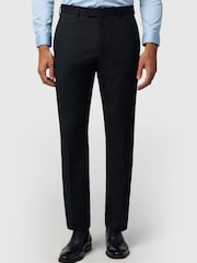 Antique Rogue Black Slim Fit Arlen Pinstripe Flannel Trousers - Image 1 of 1