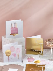 6 Pack Pink Chic Birthday Cards - Image 1 of 3